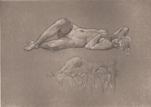 Nude study for 'Summer Slumber'